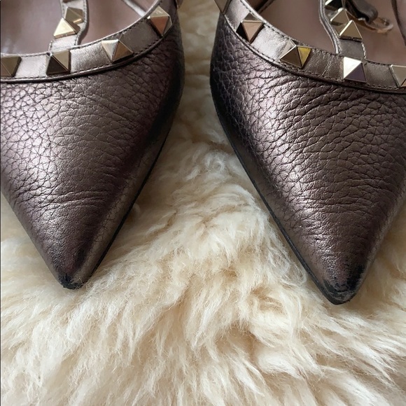 Valentino Gold Studded Heels - Picture 5 of 8